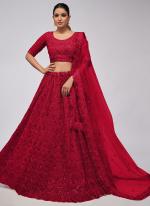 Soft Net Red Wedding Wear Sequins Work Lehenga Choli